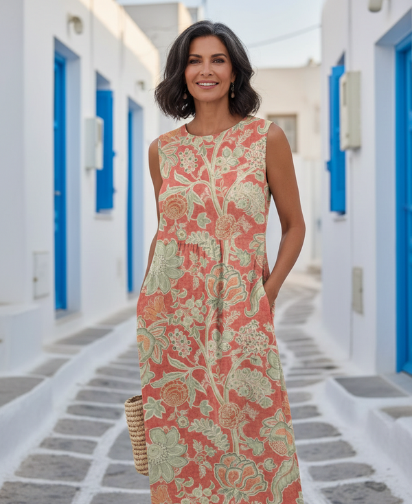 Υβόννη | Midi Φόρεμα με Λουλούδια