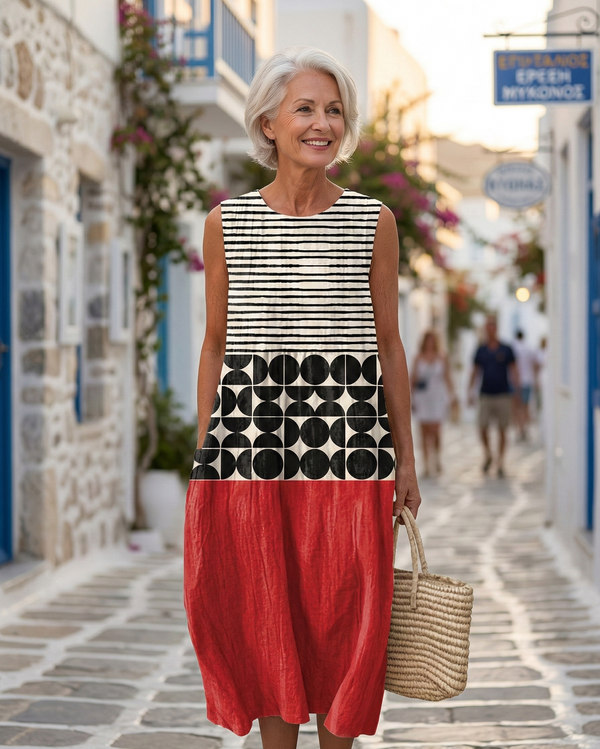 Ζωή | Χρωματιστό Midi Φόρεμα