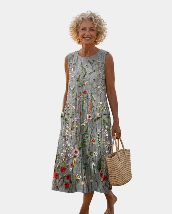 Θάλεια| Άγρια Λουλούδια Midi Φόρεμα