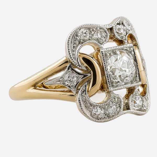 Margarete - Vintage δαχτυλίδι από χρυσό με ζιργκόν